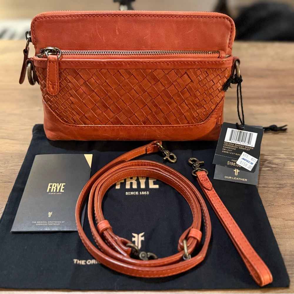 Frye Melissa Basket Woven Crossbody Wristlet 👜 NWT!